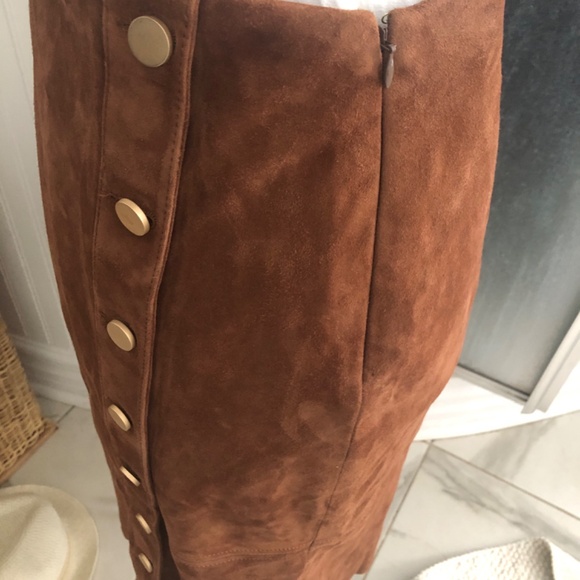 Vintage Rust Classic Genuine Suede  Talbots MIDI Lined  Skirt - Picture 5 of 5